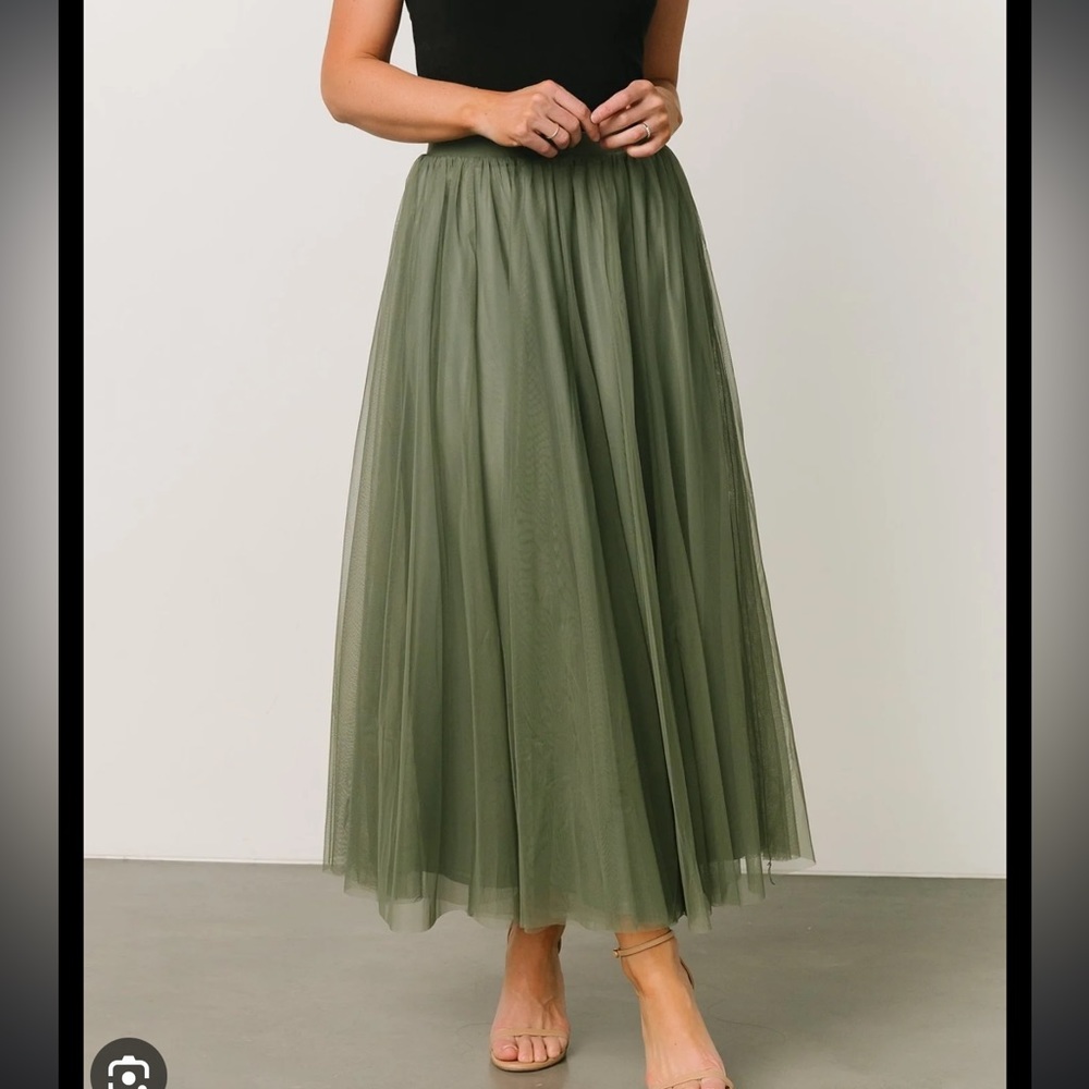 Mila Tulle Skirt - Dark Sage Medium